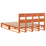 Bed Frame without Mattress Wax Brown 140x200 cm Solid Wood Pine 3302296