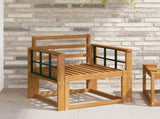 Outdoor Sofa Solid Acacia Wood Natural 3436241