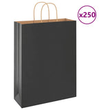 Paper Bags 250 pcs with Handles Black 32x12x42 cm 4101648
