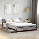 Bed Frame with Drawers without Mattress Grey Sonoma 135x190 cm Double 3279950