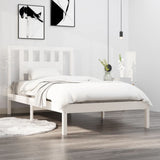 3104049 Bed Frame without Mattress White Solid Wood 90x200 cm