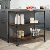 Kitchen Trolley Brown Oak 102x50x95 cm Engineered Wood 842325