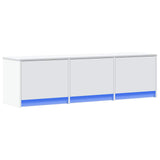 TV Cabinet with LED White 140 x 34 x 40 cm Engineered Wood 8006553
