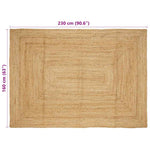 Handmade Rug Jute Natural 160x230 cm 133730