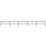 Garden Fence with Spear Top Steel 892.5x125 cm Black 277725