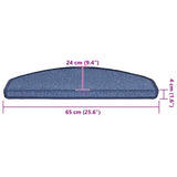 Stair Mats 30 pcs 65x24x4 cm Blue Half Round Large 3365756