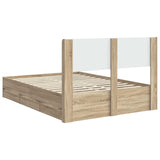 Bed Frame with Storage and Headboard Sonoma Oak 120 x 190 cm 3414325