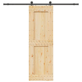 Sliding Door with Hardware Set 70x210 cm Solid Wood Pine 3332718