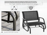 Outdoor Garden Glider Chair, Metal Frame Single Armchair Swing Seater w/ Breath Mesh Fabric Seat, T3398P325088
