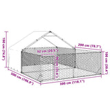 Outdoor Dog Kennel with Run 5x3x1,9 m Galvanised Steel 3329243
