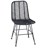 Dining Chair 2 pcs Rattan and Iron Black 44.5 x 54.5 x 85 cm 42011551