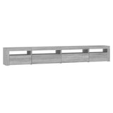 TV Cabinet with LED Lights Grey Sonoma 270x35x40 cm 3152752