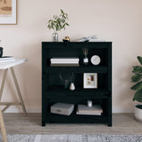 Book Cabinet Black 80x35x97 cm Solid Wood Pine 821683