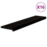 Stair Treads 16 pcs Brown Black 110x25x2 cm Solid Wood Oak 3283053