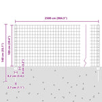 Fence with Posts Grey 1 x 25 m Steel 3336140