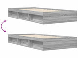 Bed Frame with Storage Grey Sonoma 80 x 200 cm Engineered Wood 3429521