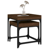 ZNTS Side Tables 2 pcs Brown Oak Engineered Wood 823286