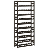 Wine Rack for 77 Bottles Black Solid Wood Pine 373405