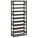 ZNTS Wine Rack for 77 Bottles Black Solid Wood Pine 373405