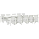 Garden Dining Set 11 pcs White and Light grey 3378764