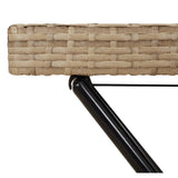 Folding Tray Table Beige 65x40x75 cm Poly Rattan 365130