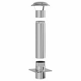 Chimney Extension Silver 25 x 25 x 82 cm Stainless Steel 42008447