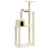 Cat Tree with Sisal Scratching Posts Cream 147 cm 171476