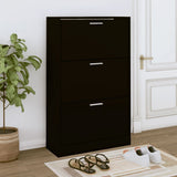 Shoe Cabinet Black 63x24x103 cm Engineered Wood 342552