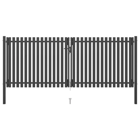 ZNTS Garden Fence Gate Steel 4x1.7 m Anthracite 146335