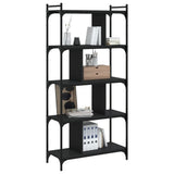 Bookcase 5-Tier Black 76x32x158 cm Engineered Wood 833940