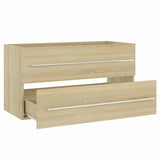 2 Piece Bathroom Furniture Set Sonoma Oak Engineered Wood 804848