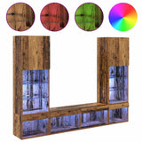 TV Wall Units with LED with LED 5 pcs Old wood Engineered Wood 3403610