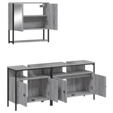 3 Piece Bathroom Furniture Set Grey Sonoma Engineered Wood 3214668