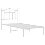 Metal Bed Frame without Mattress with Headboard White 90x200cm 353481