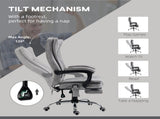 Office Chair with Massage and Heat, Microfibre Reclining Computer Desk Chair with Footrest and T3398P328208
