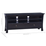 ZNTS TV Cabinet Light Black Coffee 100x30x45 cm Solid Mahogany Wood 288305