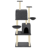 Cat Tree with Sisal Scratching Posts Dark Grey 180 cm 172033