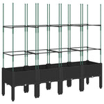 Garden Planter with Trellis Black 160x40x142.5 cm PP 367963