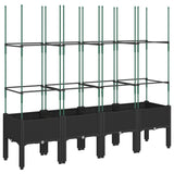 Garden Planter with Trellis Black 160x40x142.5 cm PP 367963