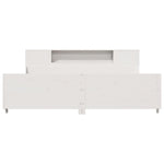 ZNTS Bed Frame without Mattress White 200x200 cm Solid Wood Pine 3323756