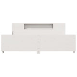 ZNTS Bed Frame without Mattress White 200x200 cm Solid Wood Pine 3323756