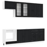 Kitchen Unit PORTO 8 pcs Black Engineered Wood 3438174