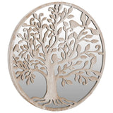 Garden Mirror Sand 60x2.5 cm Iron Round for Outdoor Use 318371