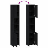 Bathroom Cabinet Black Oak 30 x 30 x 183.5 cm Engineered Wood 862505