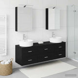 Bathroom Furniture Set 5 pcs Black Oak 3406872