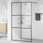 Walk-in Shower Wall with Clear ESG Glass 115x195 cm Black 151026
