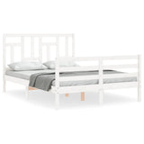 Bed Frame without Mattress White 120x200 cm Solid Wood 3194957