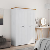 3-Door Wardrobe White 118x50x171.5 cm Pine Panama Range 282663