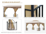 3 x 3 Garden Gazebo Patio Party Tent Shelter Outdoor Canopy Double Tier Sun Shade Metal Frame T3398P315401