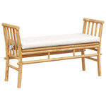 Garden Bench with Cushion Brown 110 x 38 x 65cm Bamboo 4108077
